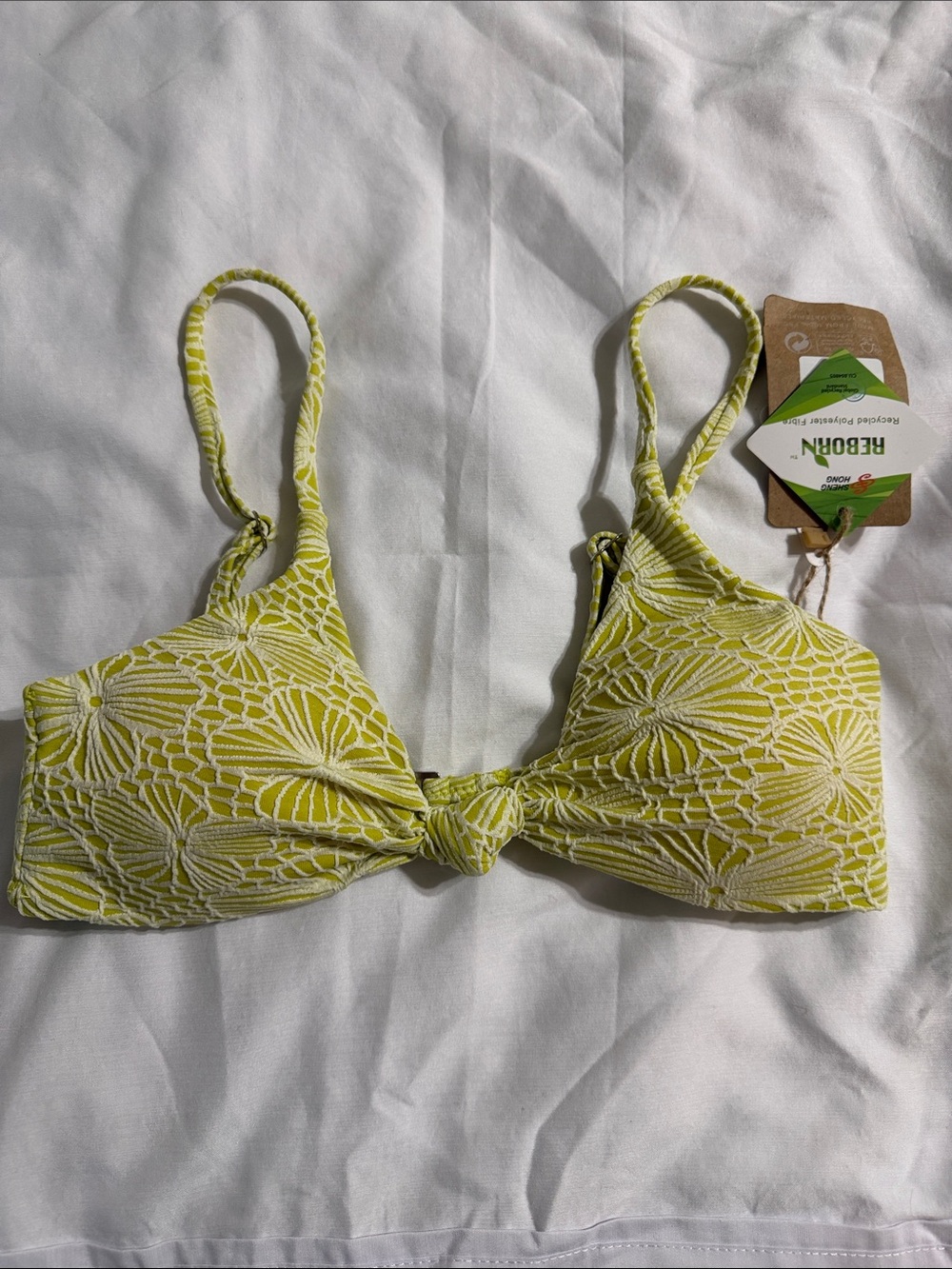 Berlook lime green floral top XS